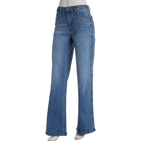 Juniors Celebrity Pink Mid Rise Curvy Wide Leg Baggy Jeans