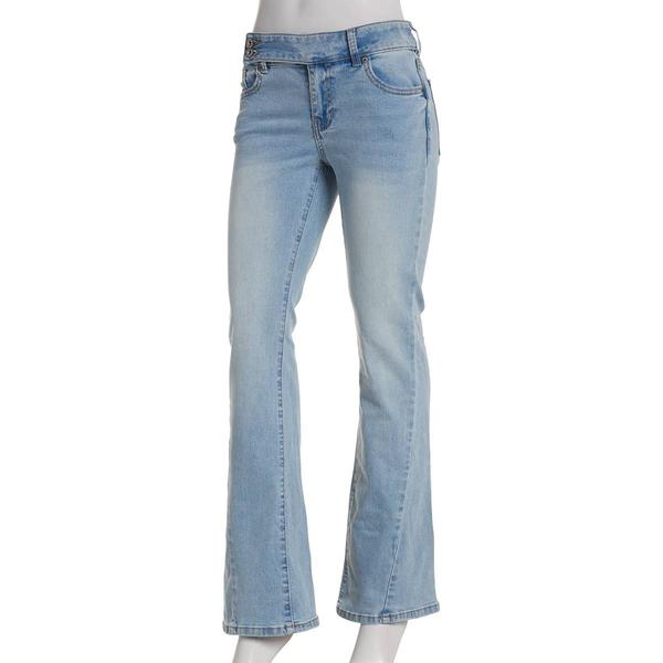 Juniors Celebrity Pink Low Rise Extend Tab Bootcut Jeans