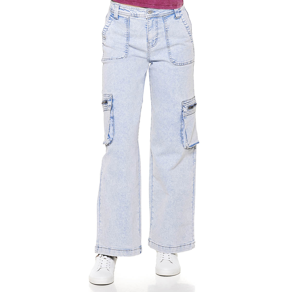 Juniors Celebrity Pink Sabrina Mid Rise Cargo Jeans