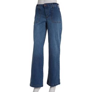 Juniors Celebrity Pink Mid Rise Wide Leg Jeans w/Porkchop Pockets alternate view
