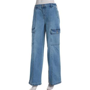 Juniors Celebrity Pink Wide Leg Cargo Pocket Jeans alternate view