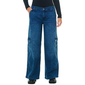 Juniors Celebrity Pink Wide Leg Mid Rise Jeans w/ Panels alternate view
