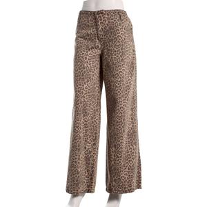 Juniors Celebrity Pink Low Rise Wide Leg Leopard Trousers