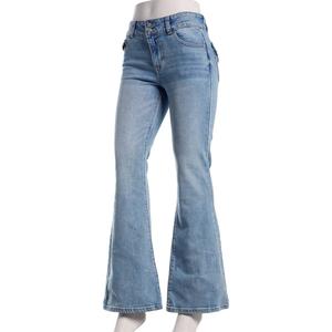 Juniors Celebrity Pink Mid Rise Back Flap Pocket Flare Jeans alternate view