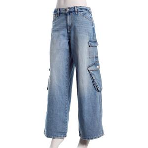 Juniors Celebrity Pink Mid Rise Wide Leg Cargo Jeans alternate view