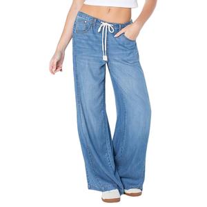 Juniors Celebrity Pink High Rise Wide Leg Pants w/ Tie alternate view