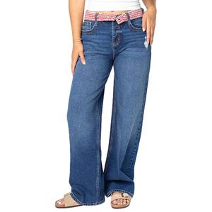 Juniors Celebrity Pink Low Rise Fold Over Baggy Wide Leg Jeans alternate view