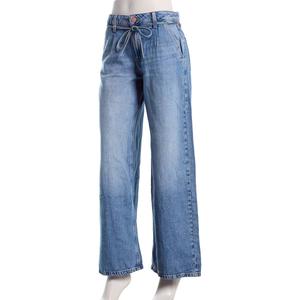 Juniors Celebrity Pink Self Belt Mid Rise Wide Leg Jeans