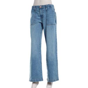 Juniors Celebrity Pink Mid Rise Porkchop Pocket Wide Leg Jeans