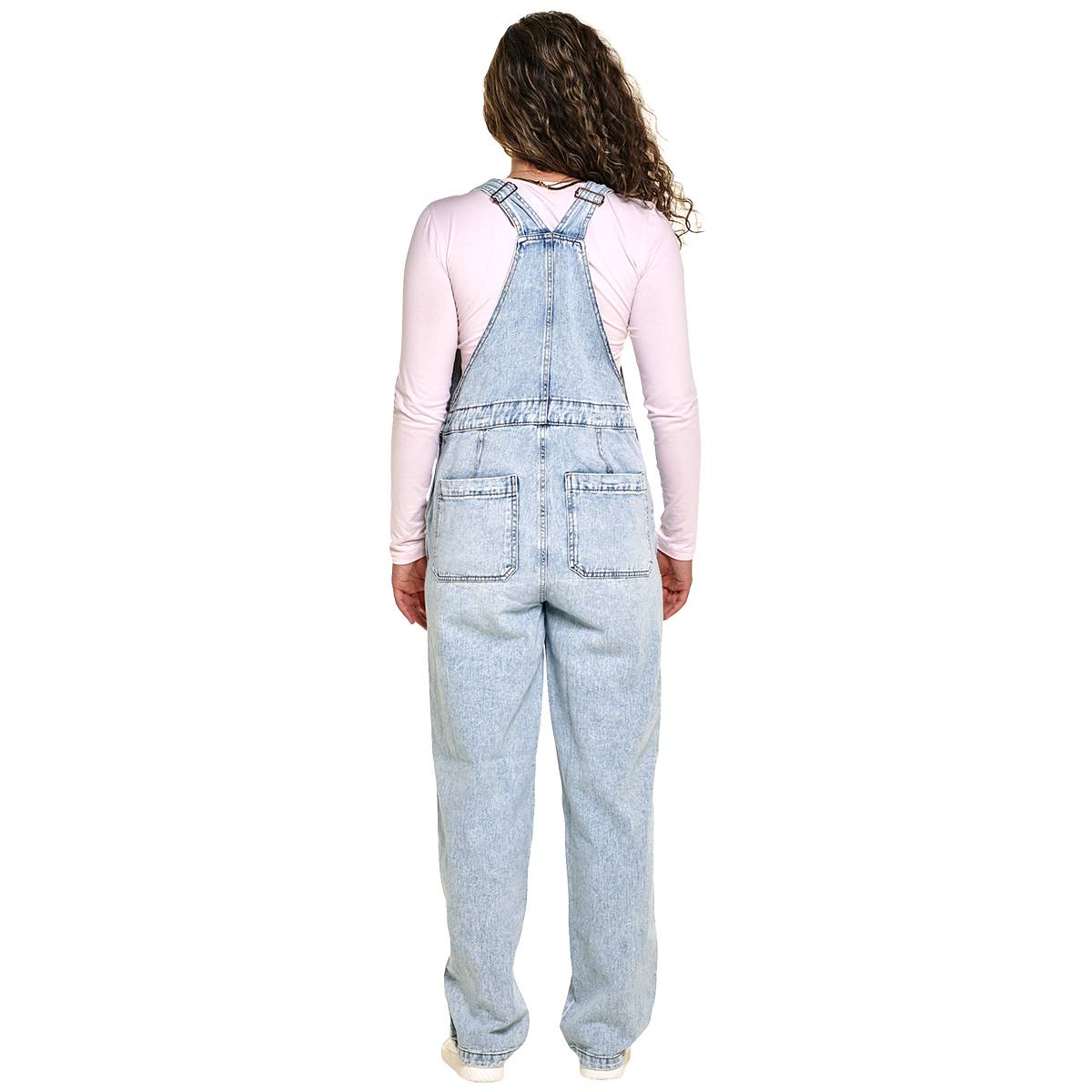 Juniors Celebrity Pink Relaxed Denim Overalls