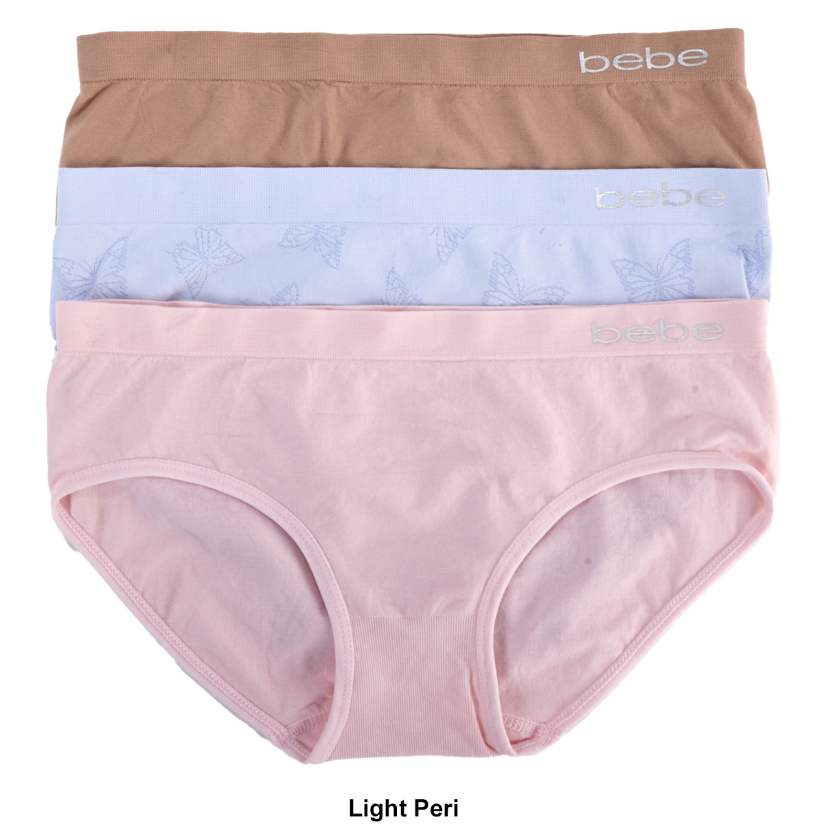 Girls (7-16) Bebe 3pk. Butterfly Hipster Underwear