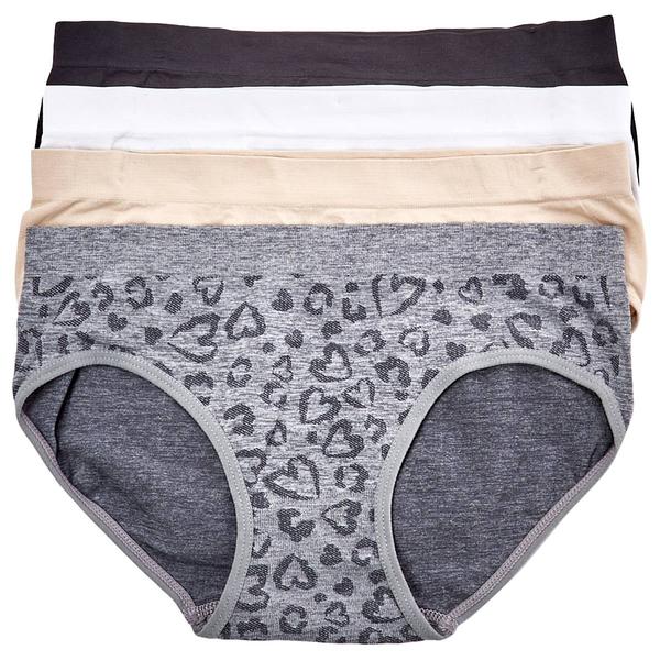 Girls Sweet Princess 4pk. Leopard/Solid Seamless Hipsters alternate view