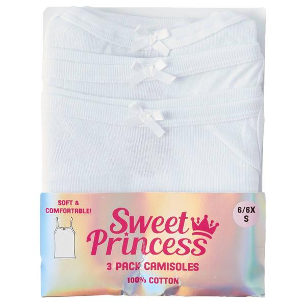 Girls (4-6x) Sweet Princess 3pk. Basic Cami Undershirts