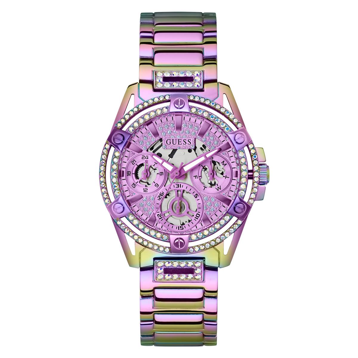 Womens GUESS Watches(R) Iridescent Stainless Steel Watch - GW0464L4