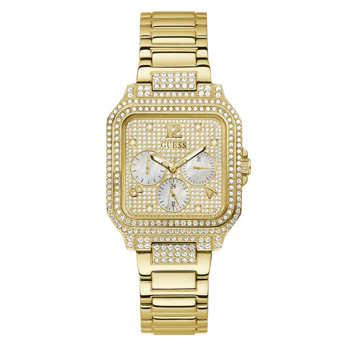 Womens Guess Watches(R) Gold Case Stainless Steel Watch - GW0472L2