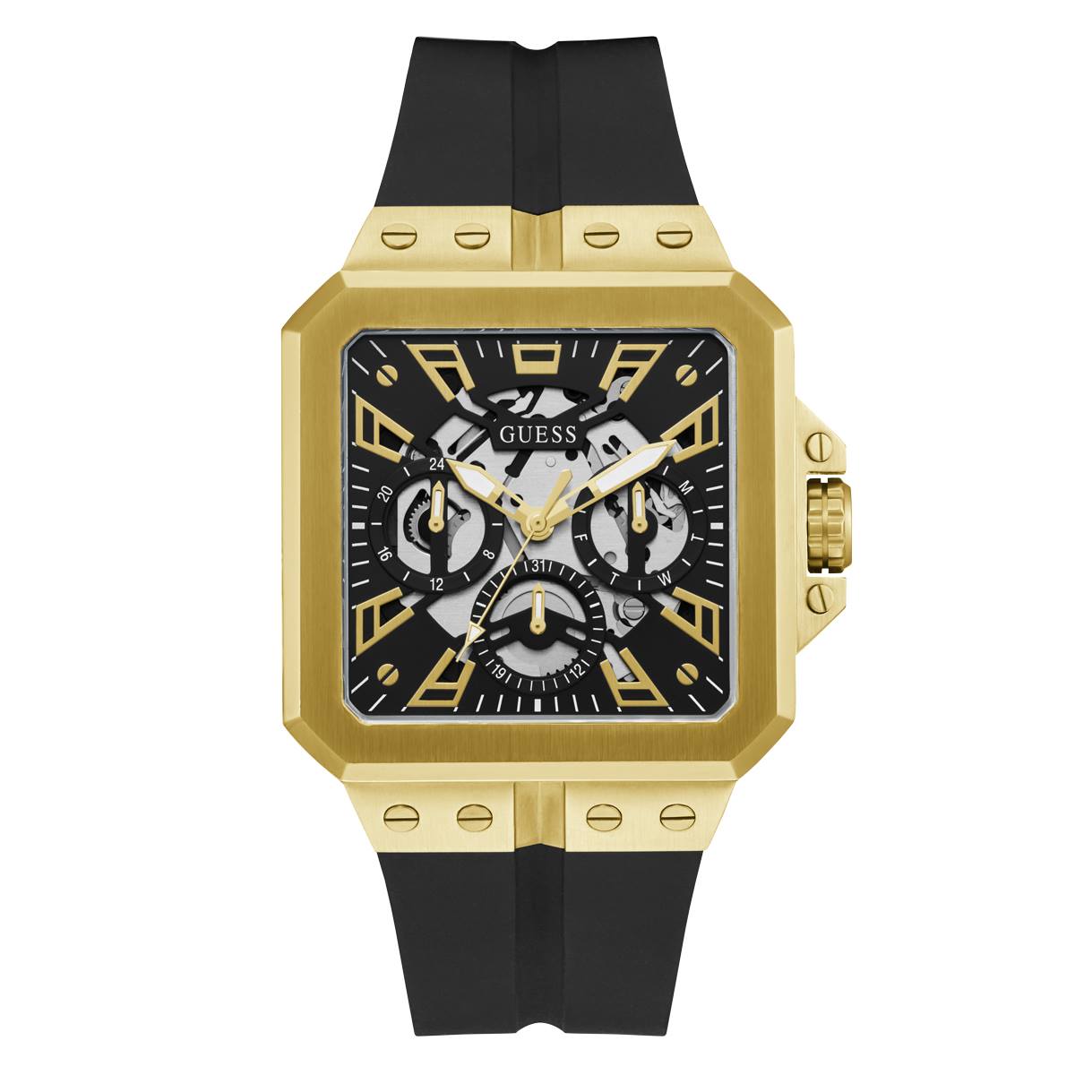 Mens GUESS Watches(R) Gold Tone Multi-function Watch - GW0637G2