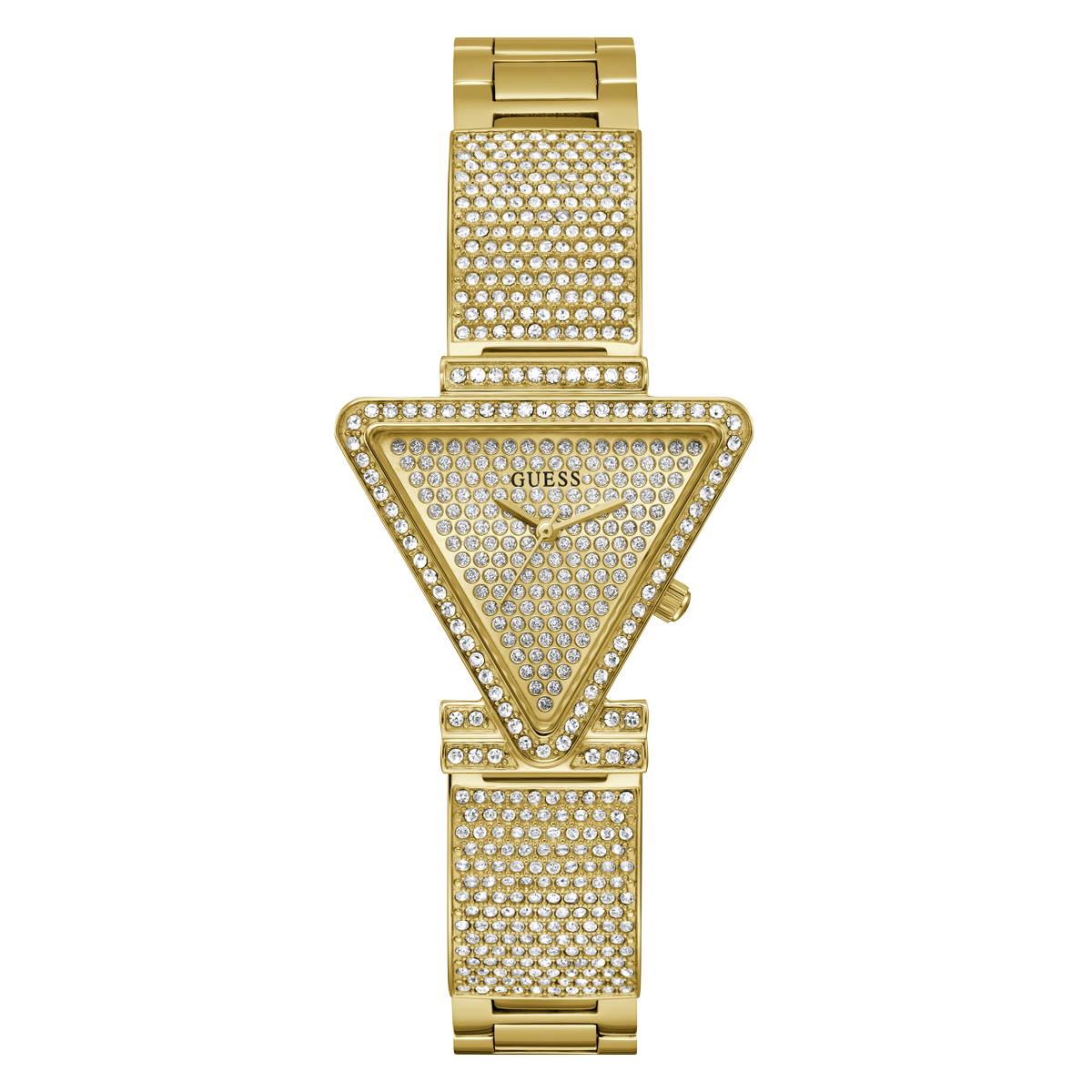 GUESS Watches(R) Gold Tone Crystal Triangle Analog Watch - GW0644L2