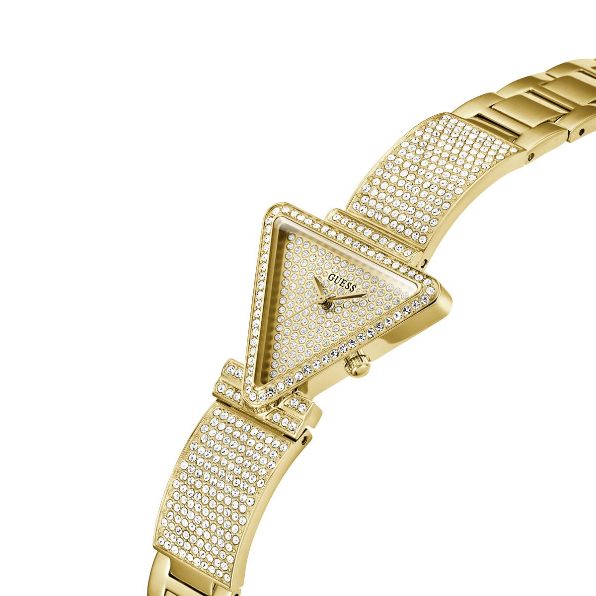 GUESS Watches(R) Gold Tone Crystal Triangle Analog Watch - GW0644L2