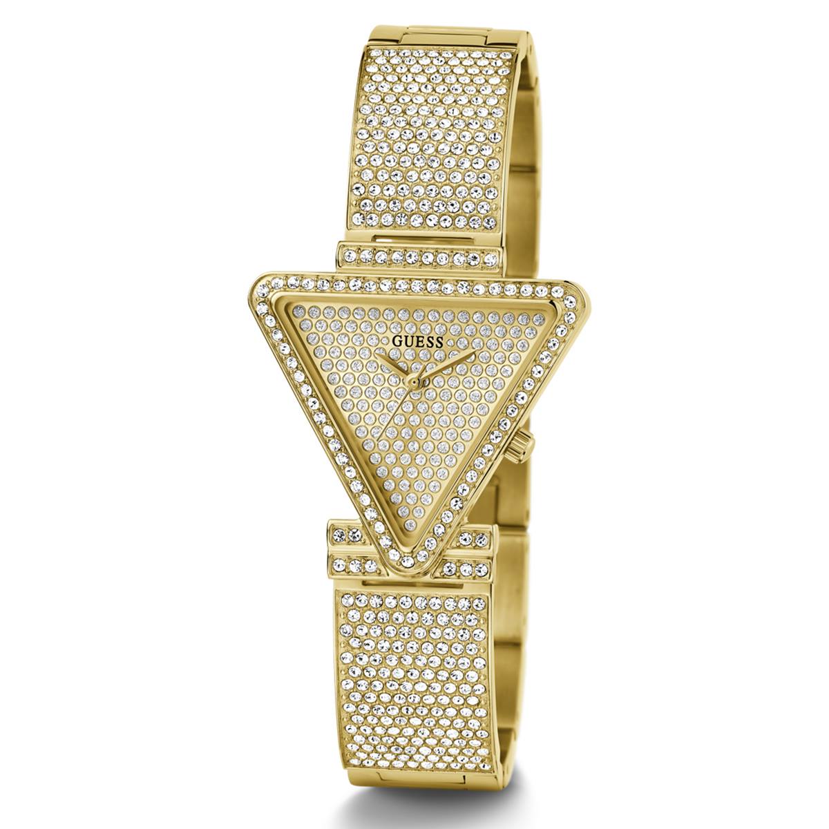 GUESS Watches(R) Gold Tone Crystal Triangle Analog Watch - GW0644L2