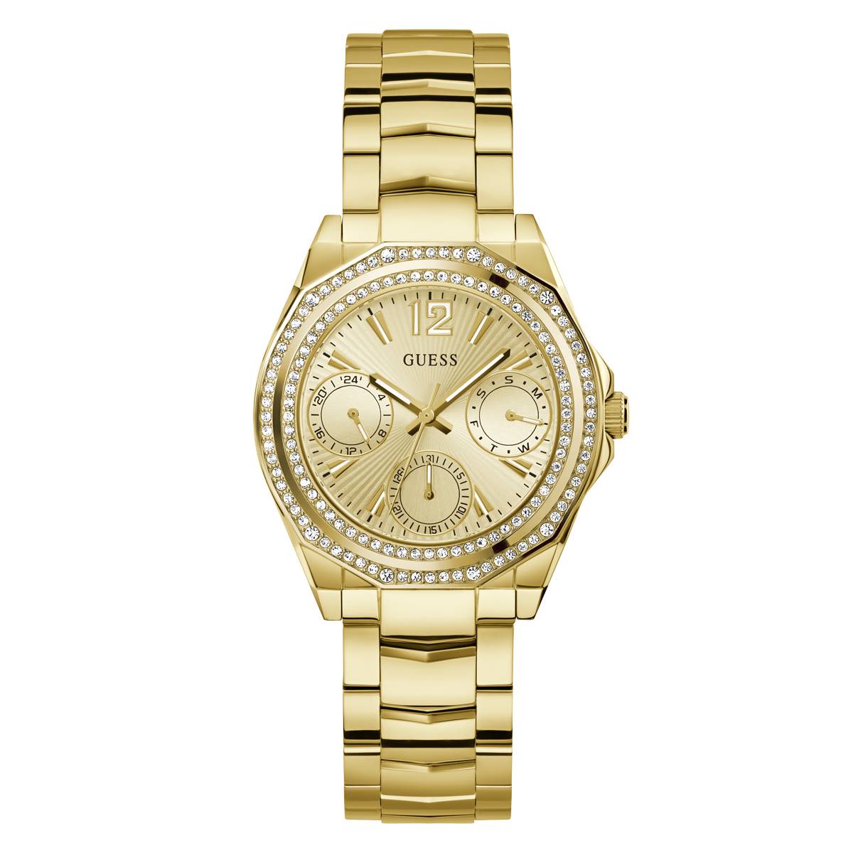 Womens GUESS Watches(R) Gold Tone Multi-function Watch-GW0685L2