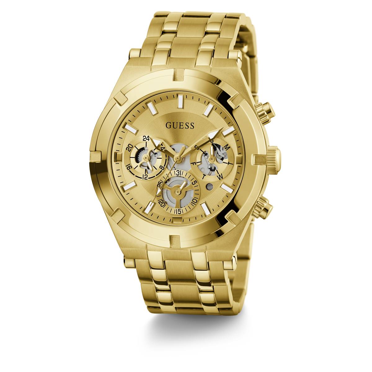 Mens GUESS Watches(R) Gold Case Stainless Steel Watch - GW0260G4