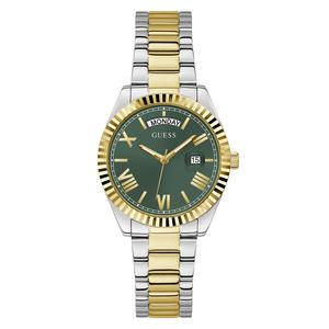 Womens GUESS Two-Tone Coin Edge Bezel Watch - GW0308L5