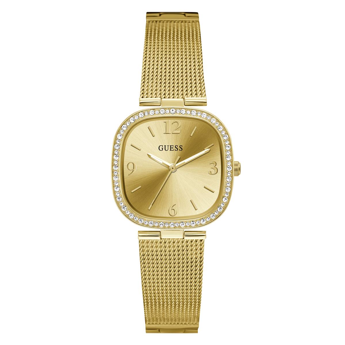 Womens GUESS Gold-Tone Stainless Steel W/Crystals Watch-GW0354L2