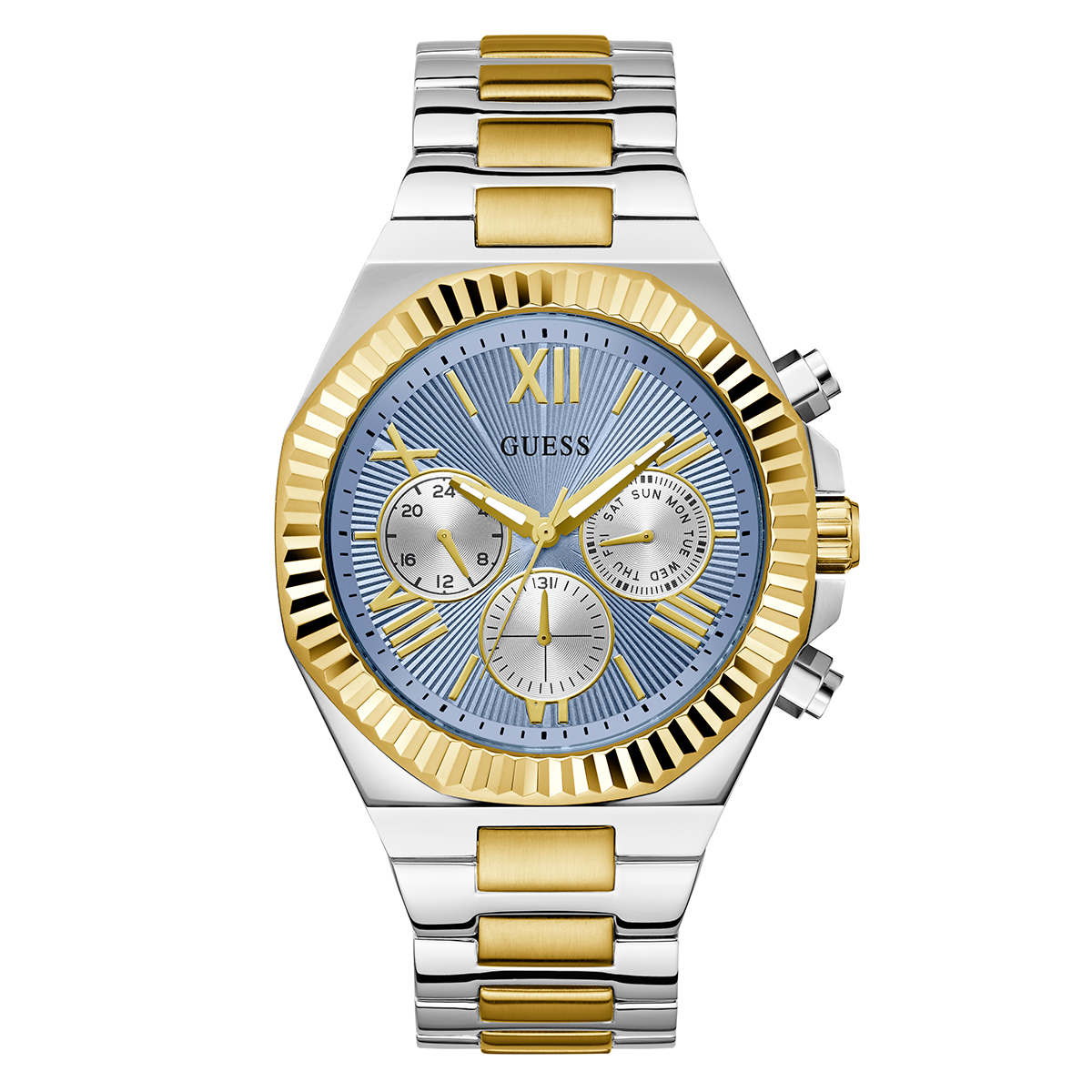 Mens GUESS Two-Tone Multi-Function Watch - GW0703G3