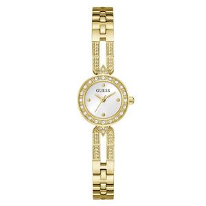Womens Guess Gold-Tone Silver Dial Analog Watch - GW1016L2