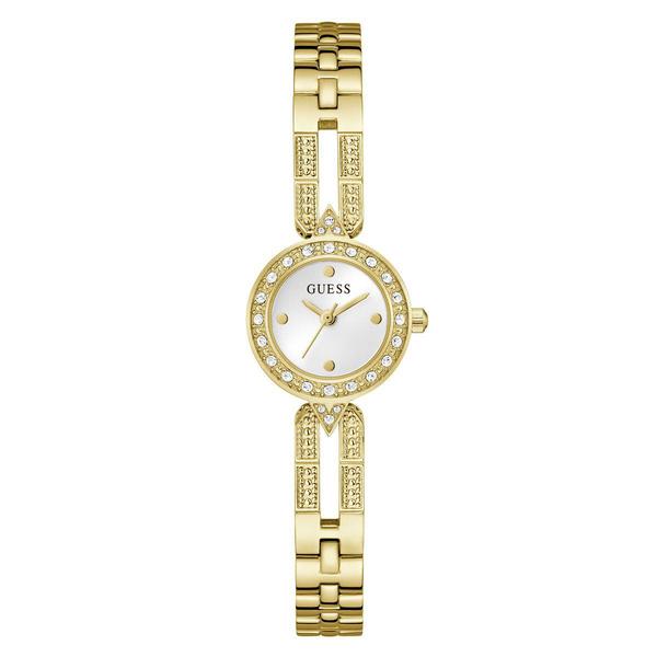 Womens Guess Gold-Tone Silver Dial Analog Watch - GW1016L2
