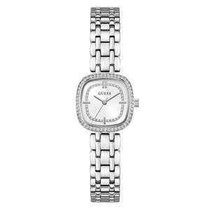Womens GUESS Silver-Tone Analog White Dial Watch - GW1018L1