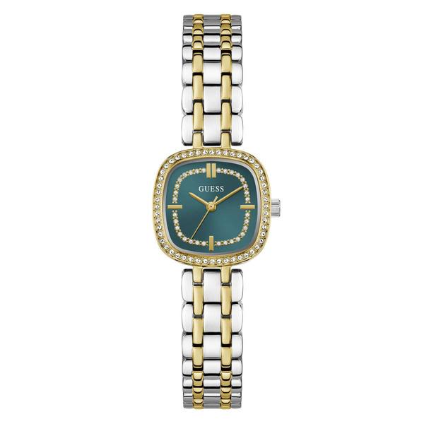Womens Guess Two-Tone Green Dial Watch - GW1018L6