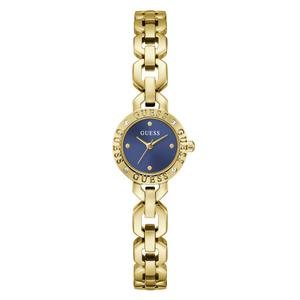Womens Guess Gold-Tone Blue Dial Analog Watch - GW1019L2