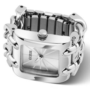 Womens Guess Silver-Tone Sunray Dial Ring Watch - GW1025L1