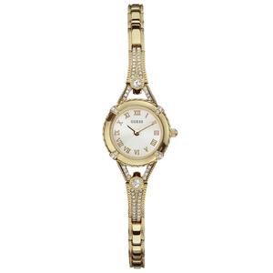 Womens GUESS Gold-Tone Deco-Inspired Watch - U0135L2