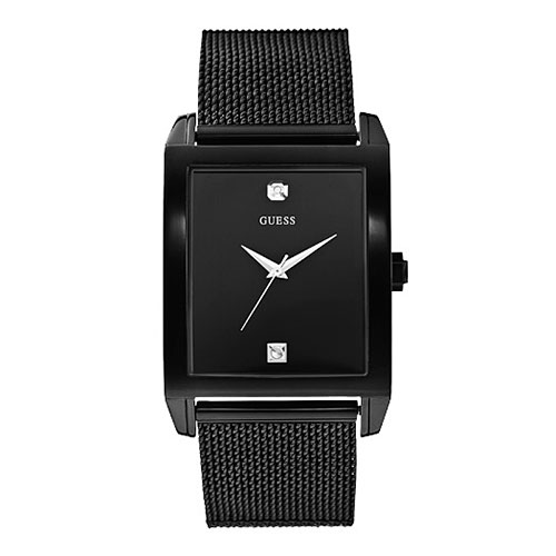 Mens GUESS Black Ionic-Plated Watch - U0298G1