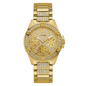 Womens GUESS Gold-Tone Crystal Accented Watch - U1156L2