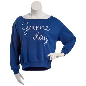 Juniors Gold Rush Game Day Off The Shoulder Fleece Sweatshirt