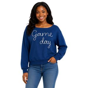 Juniors Gold Rush Game Day Off The Shoulder Fleece Sweatshirt