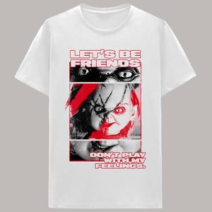 Young Mens Chucky Let's Be Friends Graphic Tee