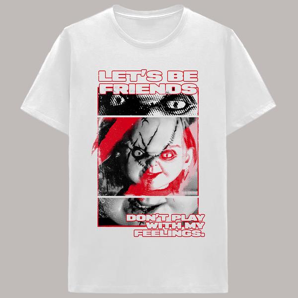 Young Mens Chucky Let's Be Friends Graphic Tee