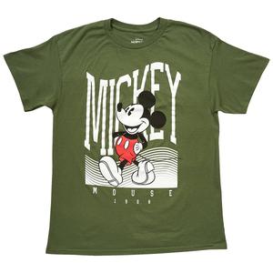 Young Mens Disney Wavey Lines Mickey Short Sleeve Graphic Tee