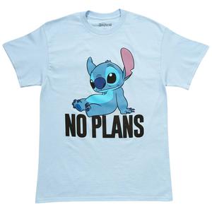 Young Mens Disney Stitch No Plans Short Sleeve Graphic Tee