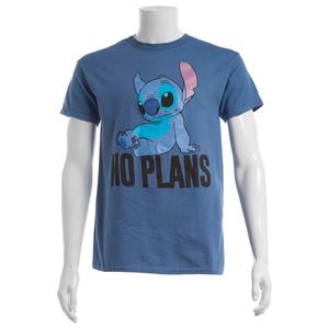 Young Mens Disney Stitch No Plans Short Sleeve Graphic Tee