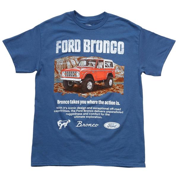 Young Mens Ford Bronco Action Graphic Short Sleeve Tee