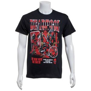 Young Mens Marvel Deadpool Rap Short Sleeve Graphic Tee