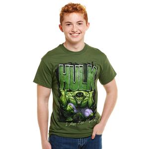 Young Mens Marvel I Am The Hulk Short Sleeve Graphic Tee