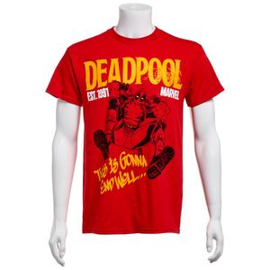 Young Mens Marvel Deadpool Windshield Graphic Tee