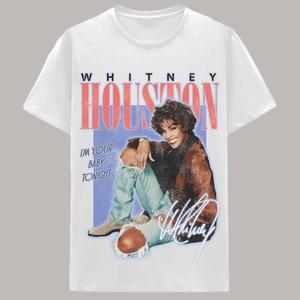 Young Mens Whitney I'm Your Baby Tonight Graphic Tee - White