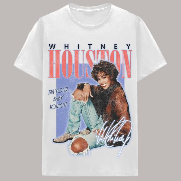 Young Mens Whitney I'm Your Baby Tonight Graphic Tee - White